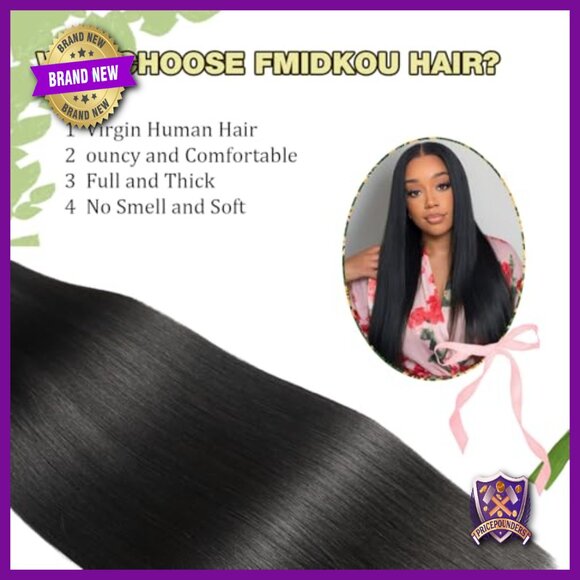 Brazilian Virgin Human Hair Extensions 3 Bundles Straight Quick Weave main image 6